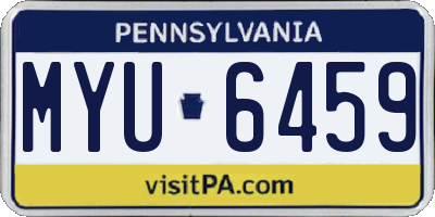 PA license plate MYU6459
