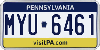 PA license plate MYU6461