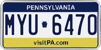 PA license plate MYU6470
