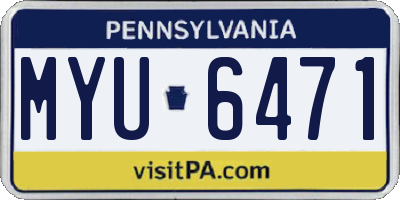 PA license plate MYU6471