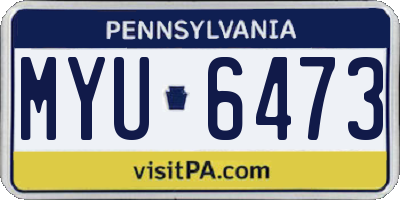 PA license plate MYU6473