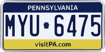PA license plate MYU6475