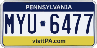 PA license plate MYU6477