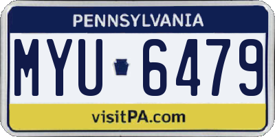PA license plate MYU6479