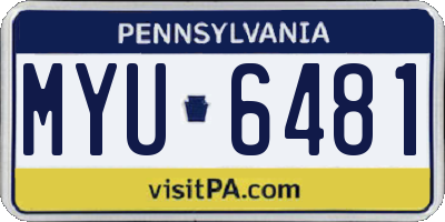 PA license plate MYU6481