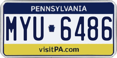 PA license plate MYU6486
