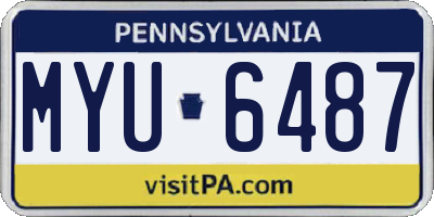 PA license plate MYU6487