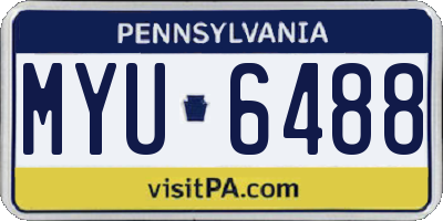 PA license plate MYU6488