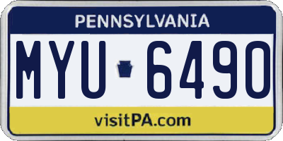 PA license plate MYU6490