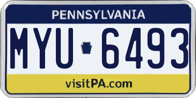 PA license plate MYU6493