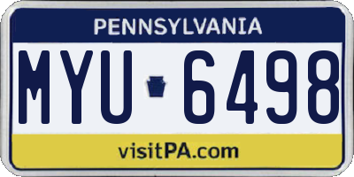 PA license plate MYU6498