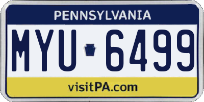 PA license plate MYU6499