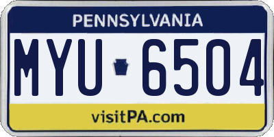 PA license plate MYU6504