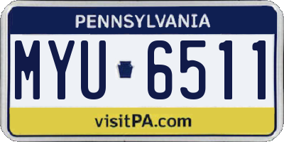PA license plate MYU6511