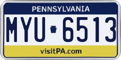 PA license plate MYU6513