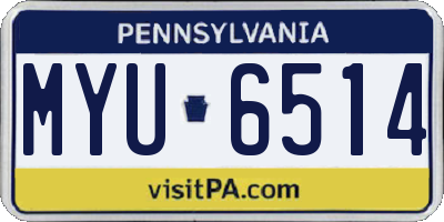 PA license plate MYU6514