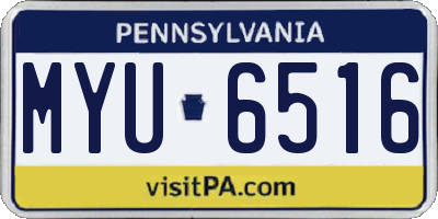 PA license plate MYU6516