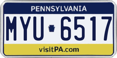 PA license plate MYU6517