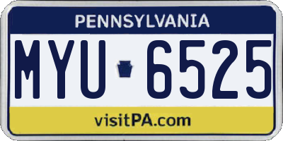 PA license plate MYU6525
