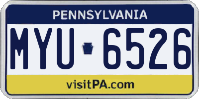 PA license plate MYU6526