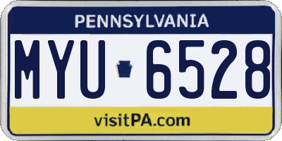 PA license plate MYU6528