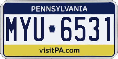 PA license plate MYU6531