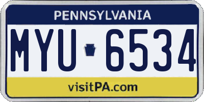 PA license plate MYU6534