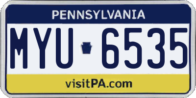 PA license plate MYU6535