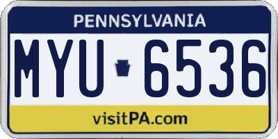 PA license plate MYU6536