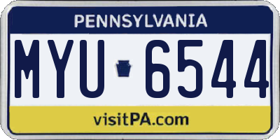 PA license plate MYU6544