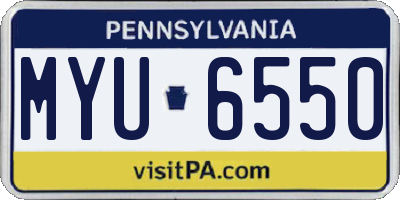 PA license plate MYU6550