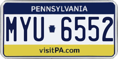 PA license plate MYU6552