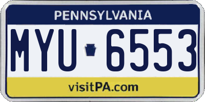 PA license plate MYU6553