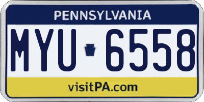PA license plate MYU6558