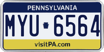 PA license plate MYU6564