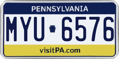 PA license plate MYU6576