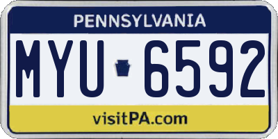 PA license plate MYU6592
