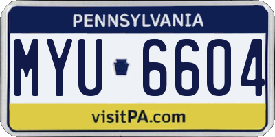 PA license plate MYU6604