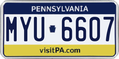 PA license plate MYU6607