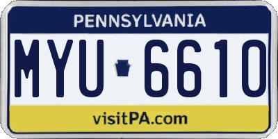 PA license plate MYU6610