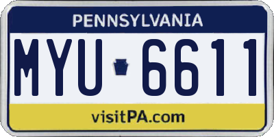 PA license plate MYU6611