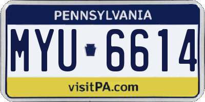 PA license plate MYU6614