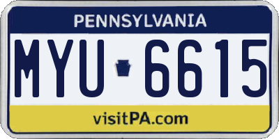 PA license plate MYU6615