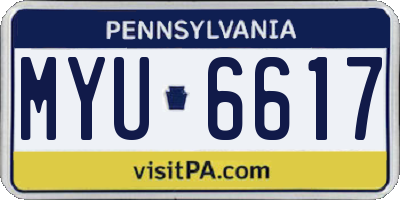PA license plate MYU6617