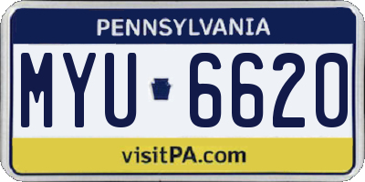 PA license plate MYU6620