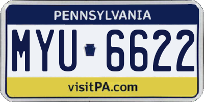 PA license plate MYU6622