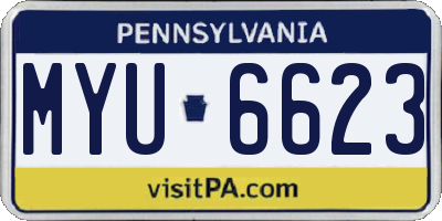 PA license plate MYU6623