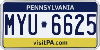 PA license plate MYU6625