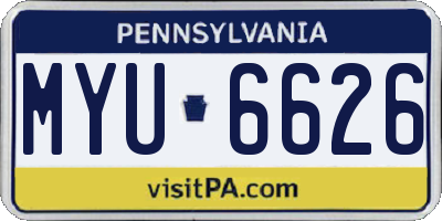 PA license plate MYU6626