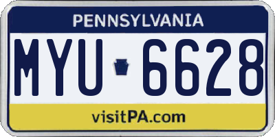 PA license plate MYU6628